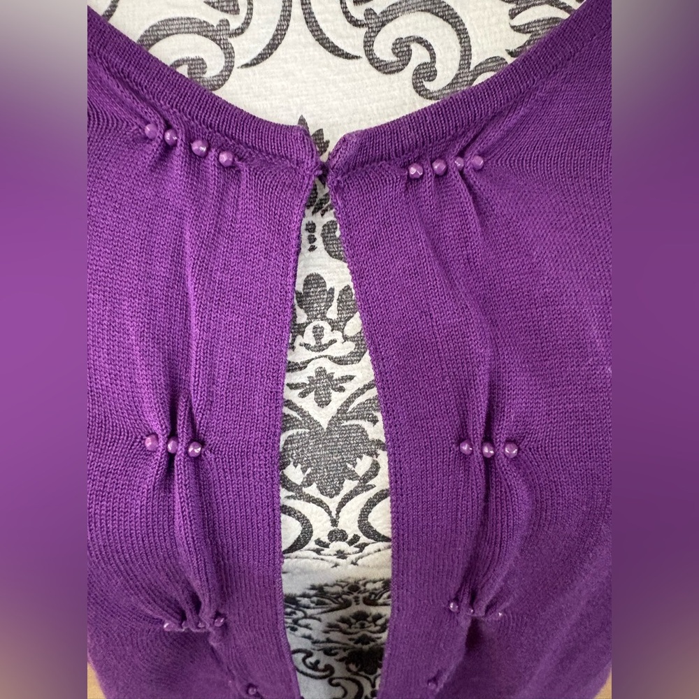 Purple Cardigan Sweater size medium from Coldwater Creek - Picture 3 of 8